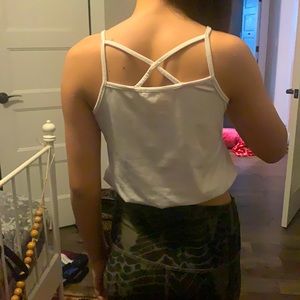 A white patterned crop top